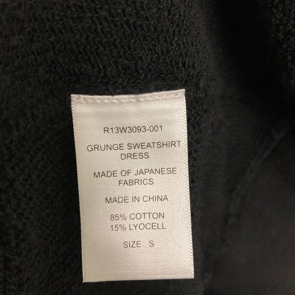 R13 Grunge Sweatshirt Dress - Washed Black. Size small. - Picture 9 of 11